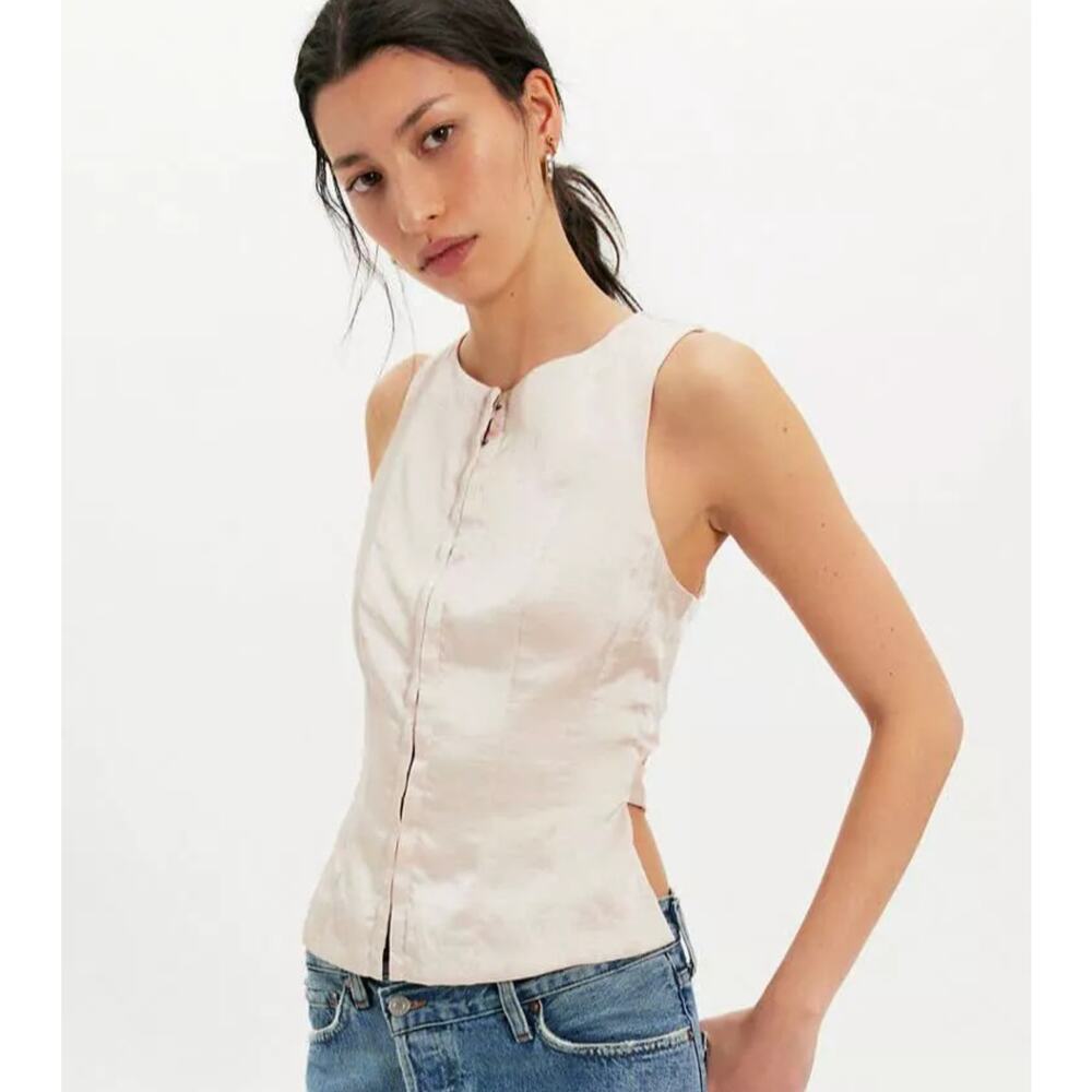 Free People Odessa Top | Silver Peony | Size M